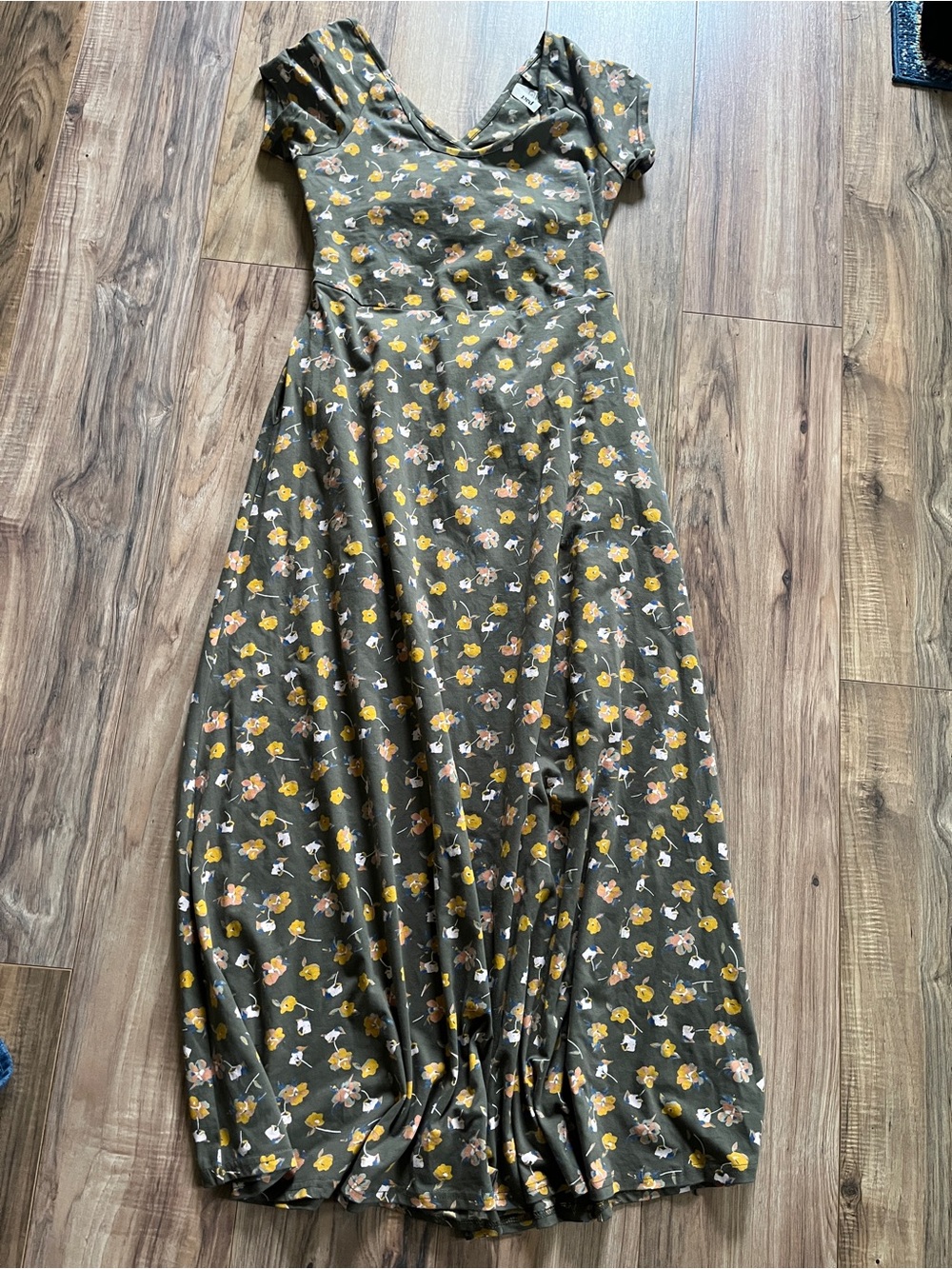 🌼 PACT Women’s Maxi Dress | Size Large | Pockets + Cross Back 🌼 NWOT